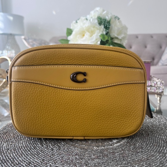 Coach Camera Crossbody Bag Pewter/Flax W Dust Bag - Picture 13 of 14